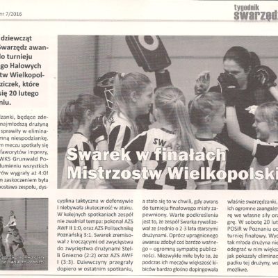 Halowe Mistrzostwa Wielkopolski Młodziczek - 2016